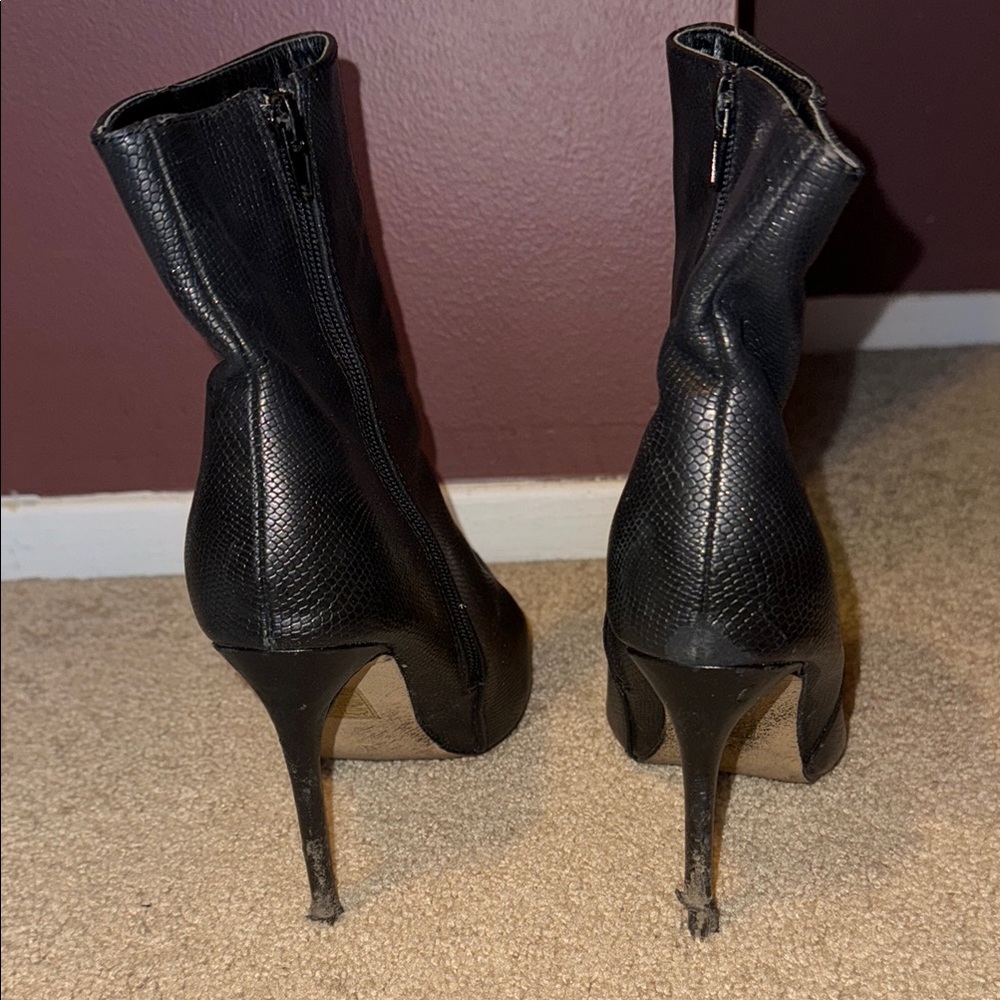 Elegant Black High Heel Ankle Boots